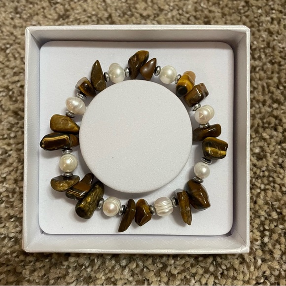 Natural Freshwater Pearls bracelet mix with Stone Nuggets Gemstone - Picture 9 of 12